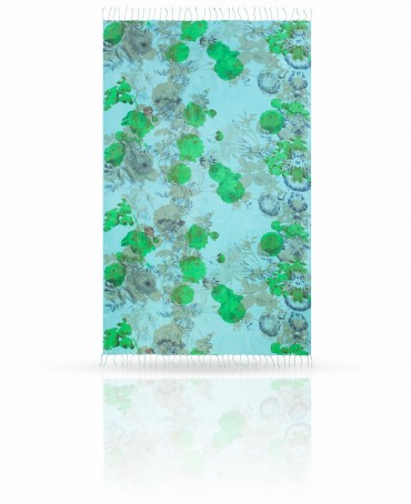 Палантин Женский S30-SMUDGE.FL/TUR.GREEN